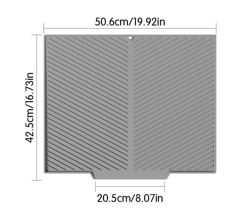 2PC Black Multi-Use Drain Mat (51x43 cm) – Non-Slip Heat Protection for Dish view 5