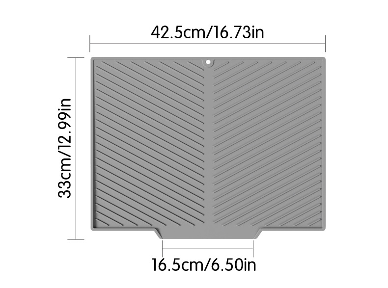 2PC Grey Multi-Use Drain Mat (43x33 cm) – Non-Slip Heat Protection for Dish view 5