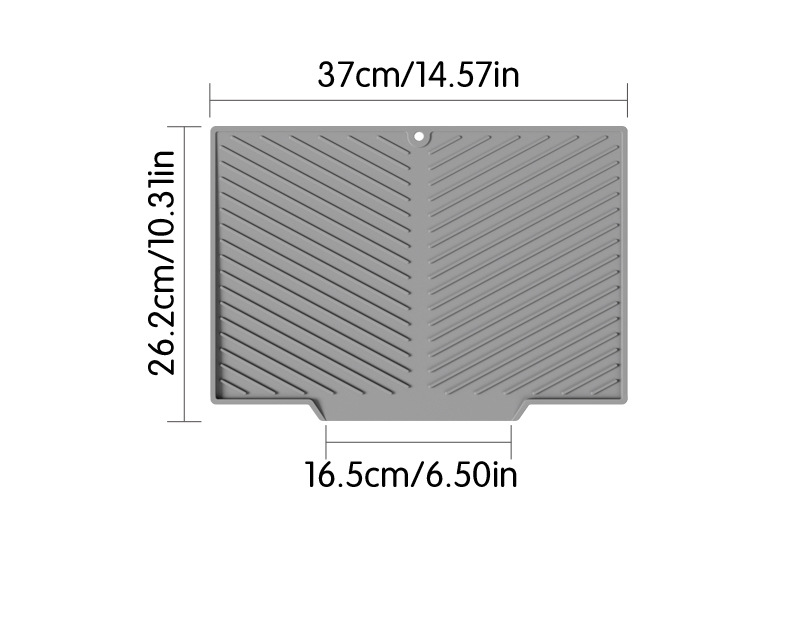 2PC Grey Multi-Use Drain Mat (37x27 cm) – Non-Slip Heat Protection for Dish view 5