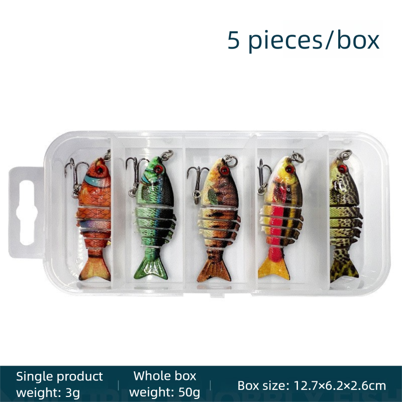 5-Pack 2" Lifelike Jointed Swimbaits for Crappie Bass Trout