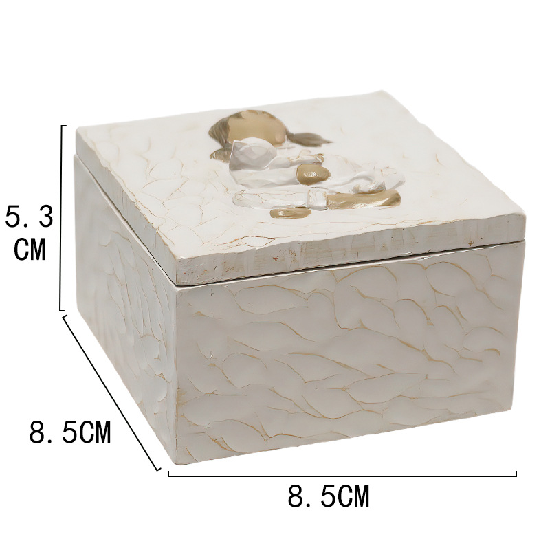 Resin Pet Urn Keepsake Box(8.5*8.5*5.3CM) – Child Hugging Dog Cremation Memorial view 3