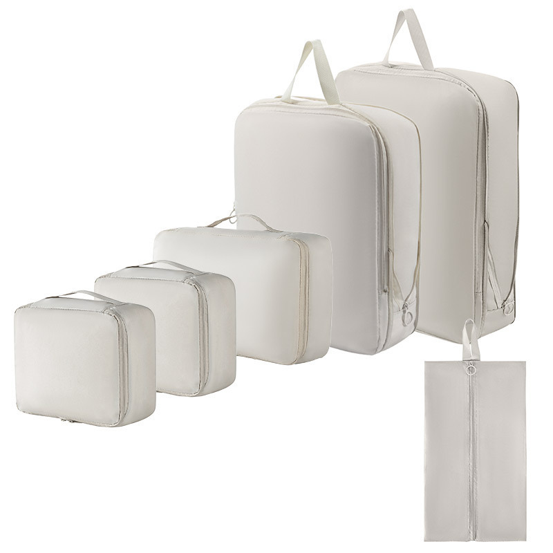 6-Piece Blue Memory Fabric Travel Compression Packing Cubes Set - Waterproof view 6
