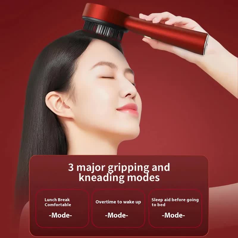 Dark Gray Luxury Red-Light Therapy Electric Scalp Massager Comb with Liquid view 3