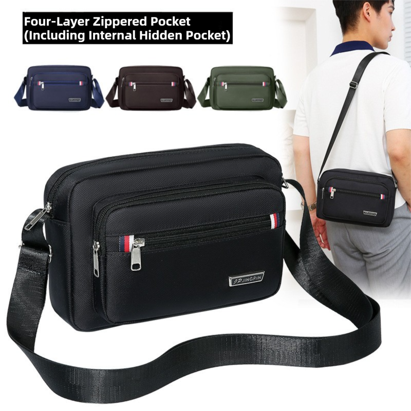 Black Dual-Style Men's Oxford Cloth Crossbody Bag Bundle - Oxford Cloth view 3