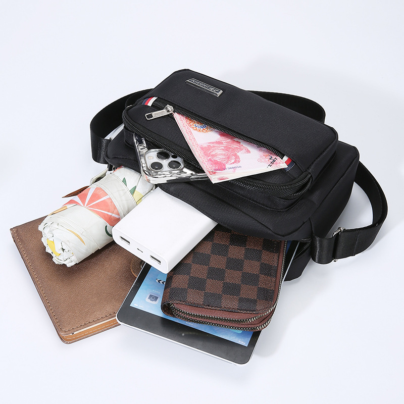 Black Dual-Style Men's Oxford Cloth Crossbody Bag Bundle - Oxford Cloth view 4