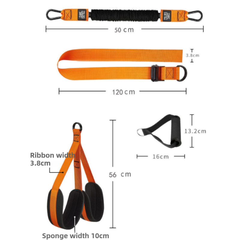Black (300lb)Heavy Duty Pull-Up Assist Strap System With Foam Handles view 2