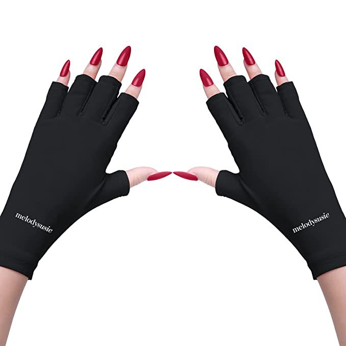 5-Pair Grey UV Protection Fingerless Gloves for Nail Art Curing and Cycling view 4