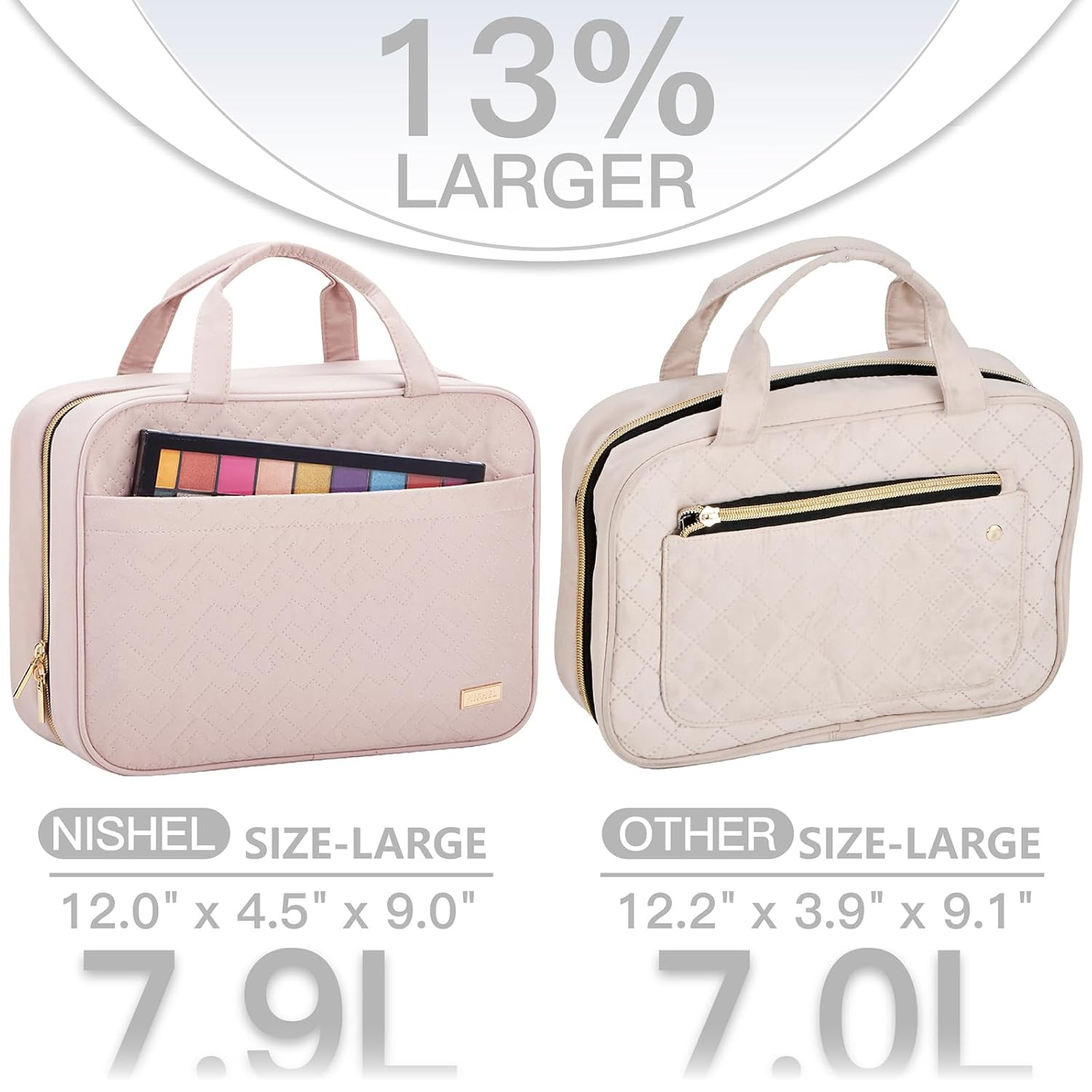 Purple Large Capacity Hanging Toiletry Bag for Women(30.5 x 22.5 x 12 cm) view 2