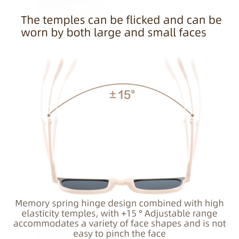 Ultra-Light Foldable TR Sunglasses for Women with Storage Bag - 15° Adjustable view 3