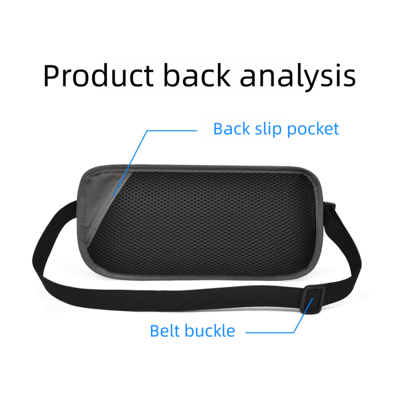 Rose Red RFID Blocking Slim Anti-Theft Fanny Pack for Outdoor Travel - Hidden view 5