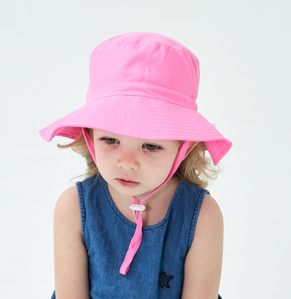 2-Pack Pink Kids Sun Hat and Travel Beach Fisherman Cap(S Size for Head view 2