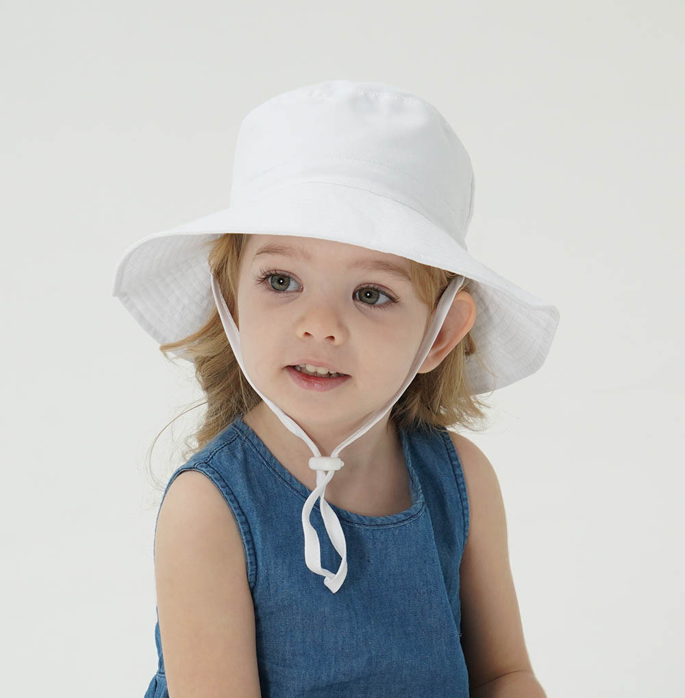 2-Pack Purple Flower Pattern Kids Sun Hat and Travel Beach Fisherman Cap(S view 3