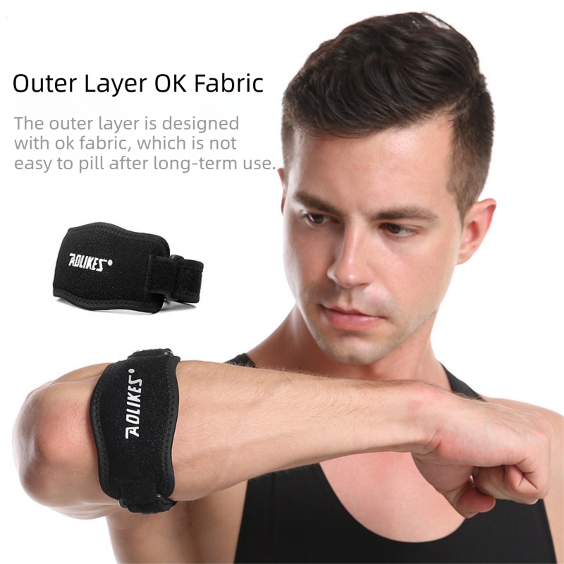 One-Pair Light Grey Adjustable Compression Elbow Brace with Thick Sponge view 3