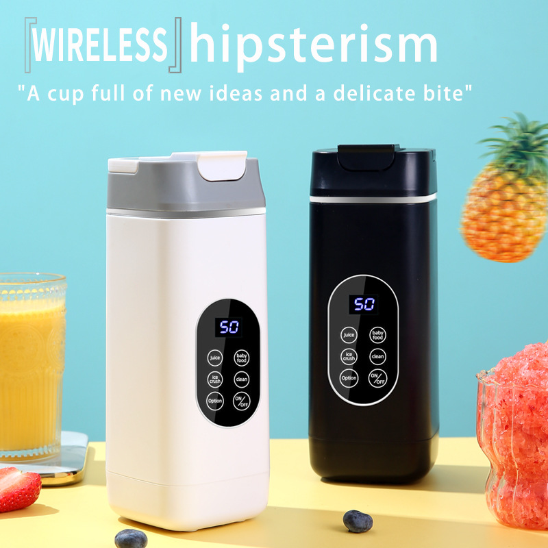 Black Portable Wireless 420ML Blender Bottle (8.7x8.7x23.2CM) - 12-Blade view 3
