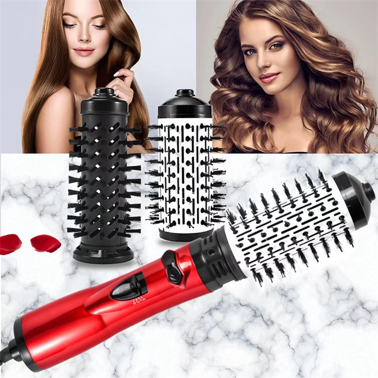 2-in-1 Red Automatic Rotating Hot Air Styler(38/50mm Curling Barrel) — image 1