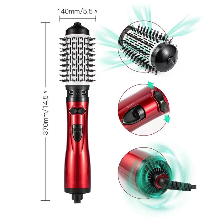 2-in-1 Red Automatic Rotating Hot Air Styler(38/50mm Curling Barrel) view 8