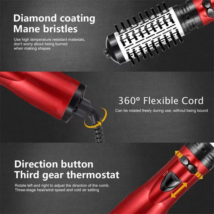 2-in-1 Blue Automatic Rotating Hot Air Styler(38/50mm Curling Barrel) view 4