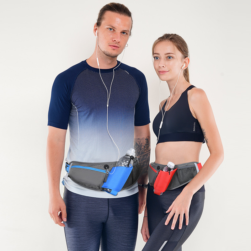 Black Adjustable Large Capacity Outdoor Sports Running Waist Pack(Waistline view 4