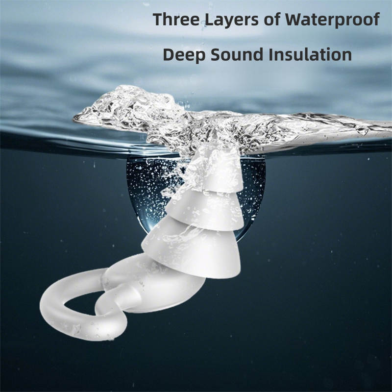 2-Pairs Black Noise Reduction Silicone Ear Plugs for Swimming view 3