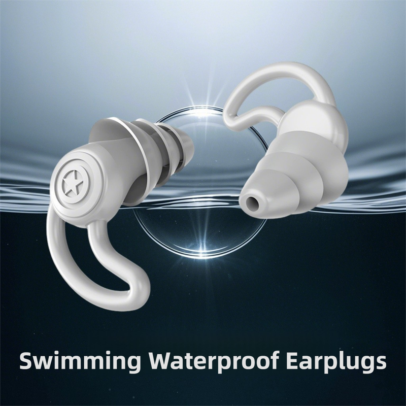 2-Pairs Grey Noise Reduction Silicone Ear Plugs for Swimming view 2