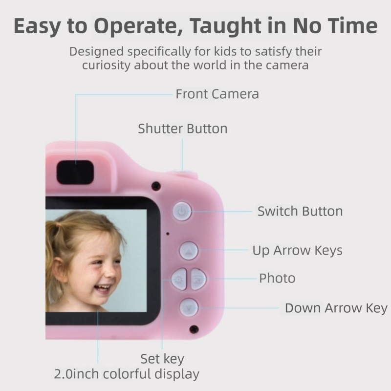 X2 Pink HD Dual Lens Kids Unicorn Digital Camera - Multi-Functions With 20MP view 6
