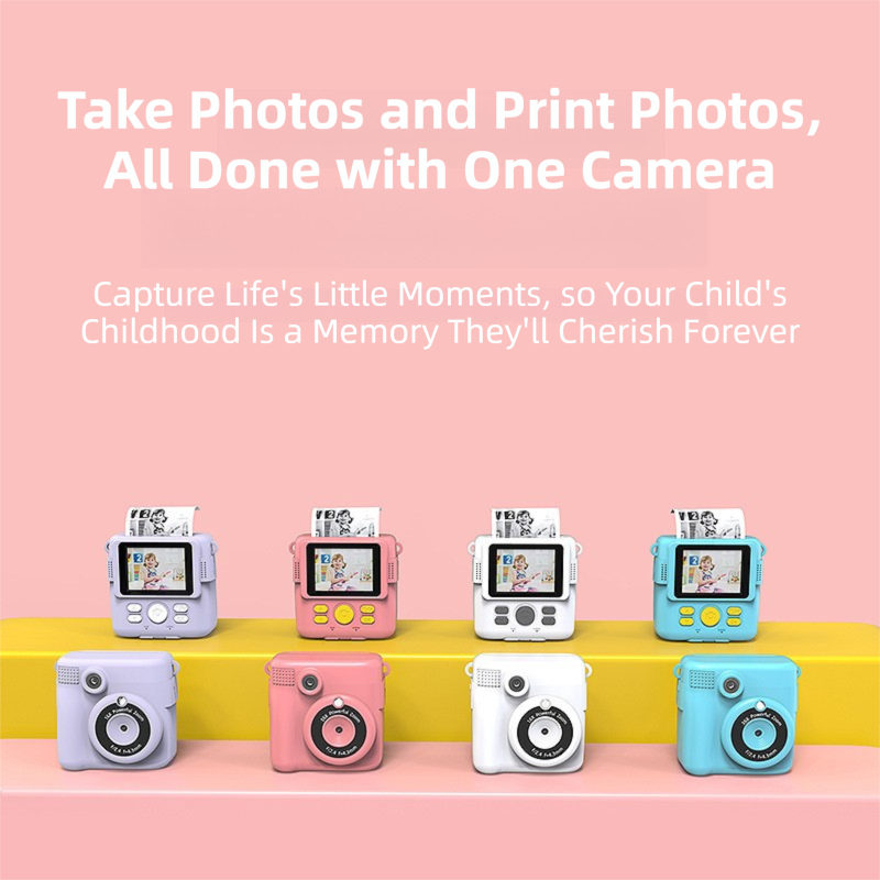 Blue ABS-681 Portable Kids Mini Digital Polaroid with 32GB Card view 2