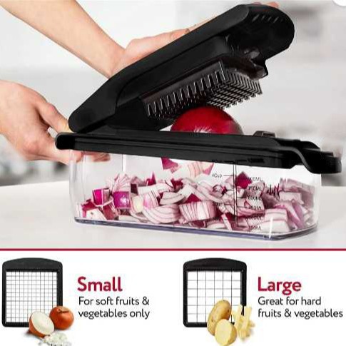 18-Piece White-Green Multi-Function Vegetable Chopper & Slicer Set - Rotary view 3