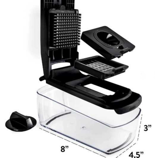 18-Piece White-Green Multi-Function Vegetable Chopper & Slicer Set - Rotary view 6