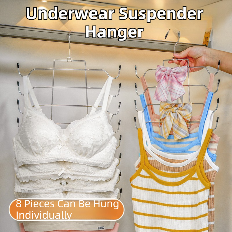 Foldable Vertical Layered Bra and Lingerie Organiser Hanger(8 Tier view 2