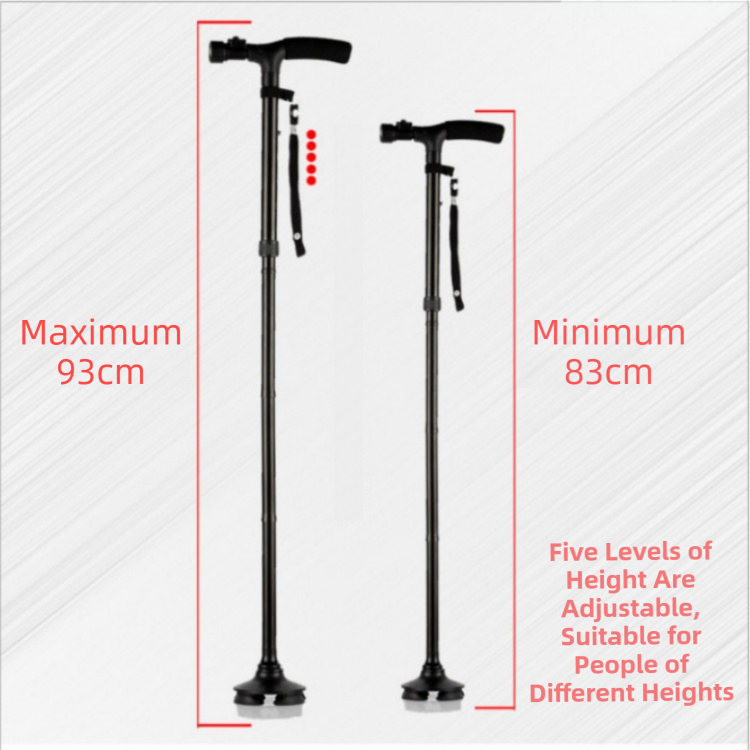 Folding LED Walking Cane with Dual Handle - Adjustable(88-98CM) view 3