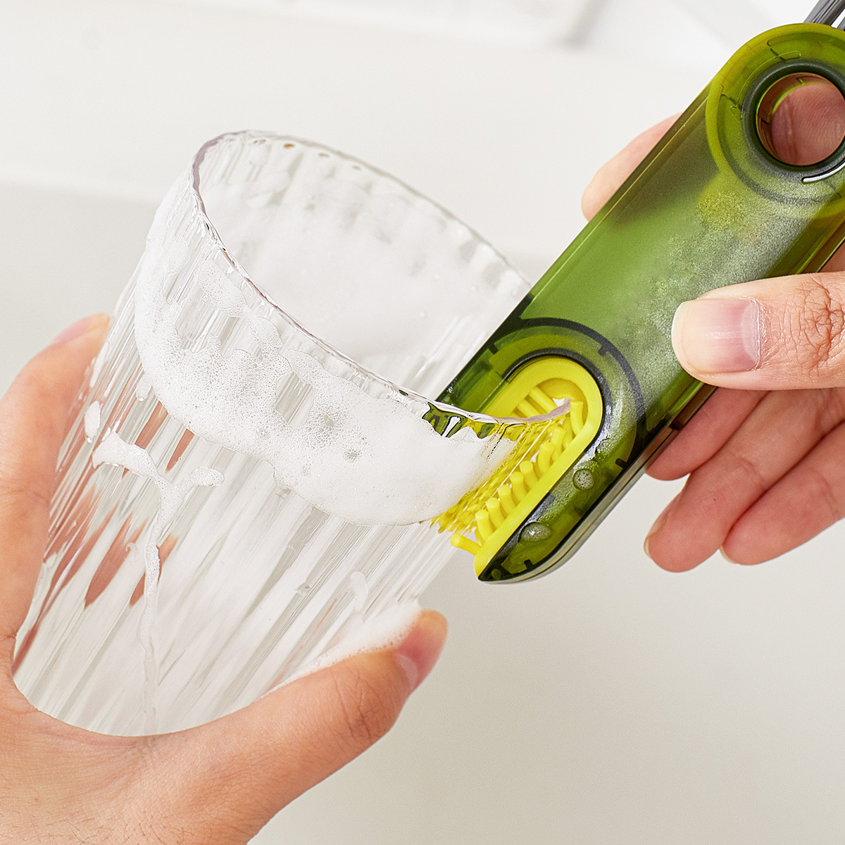 2-Packs 3-in-1 Green Portable & Compact U-Shape Deeply-Cleaning Brush view 3