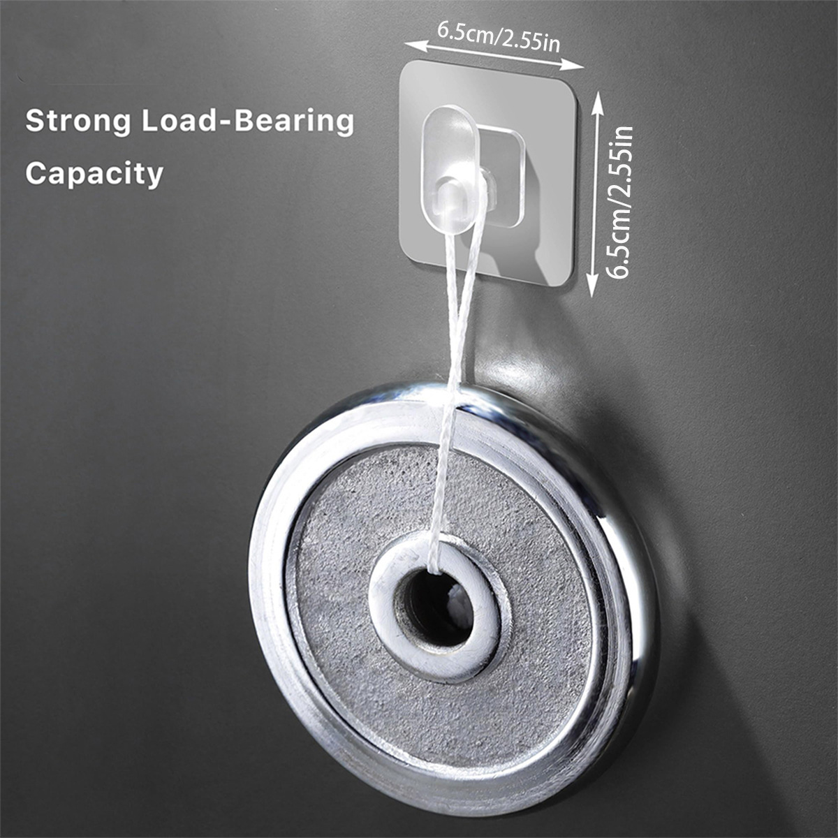 9-Pack Bathroom & Kitchen Organiser Set: 5 Heavy-Duty Clear Adhesive Hooks + 4 view 6