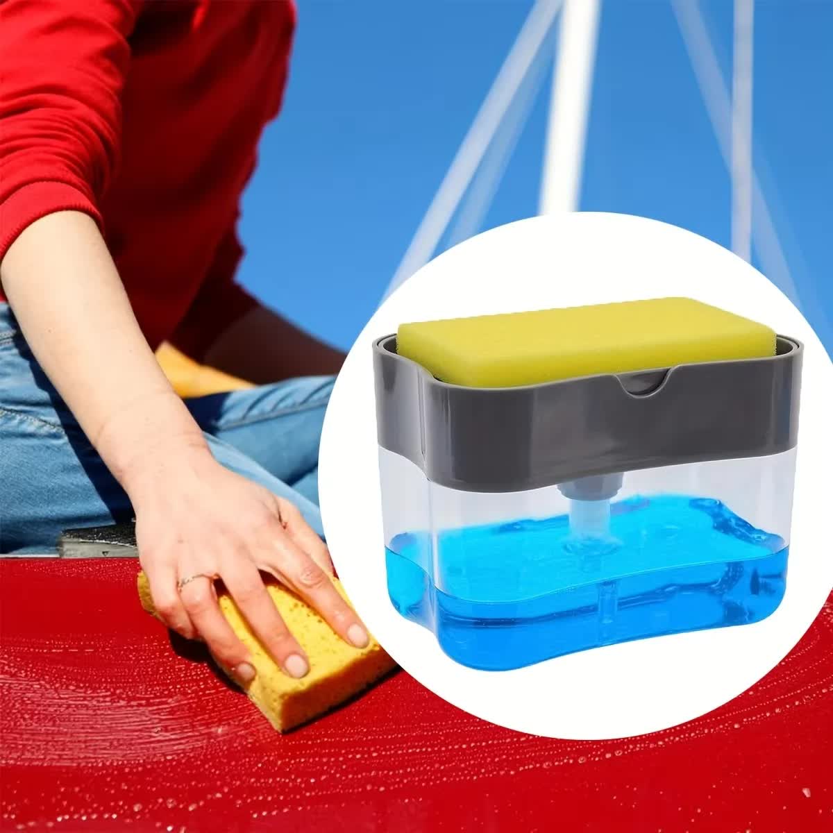 2-Pack Black Kitchen Press-Type Dish Soap Dispenser & Sponge Caddy - 2-in-1 view 4