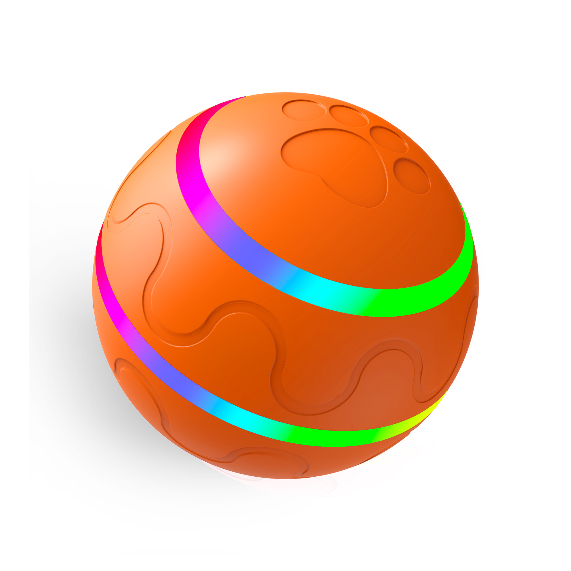Orange Durable TPU Smart Interactive Electric Pet Toy Ball - Automatic