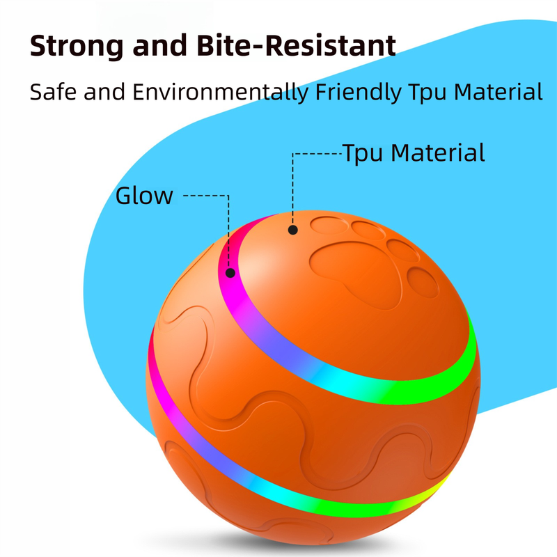 Orange Durable TPU Smart Interactive Electric Pet Toy Ball - Automatic view 2