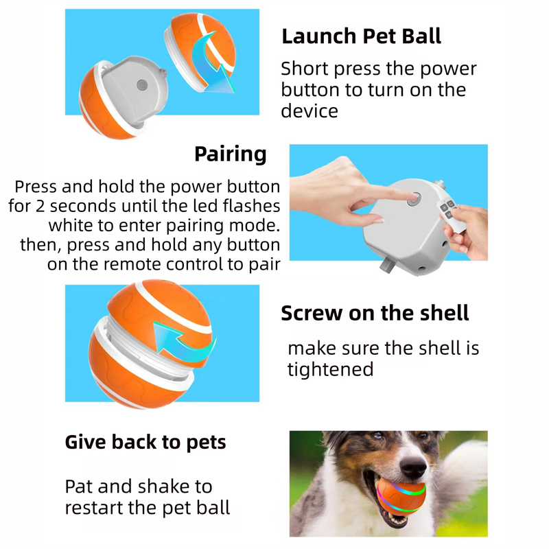 Orange Durable TPU Smart Interactive Electric Pet Toy Ball - Automatic view 4