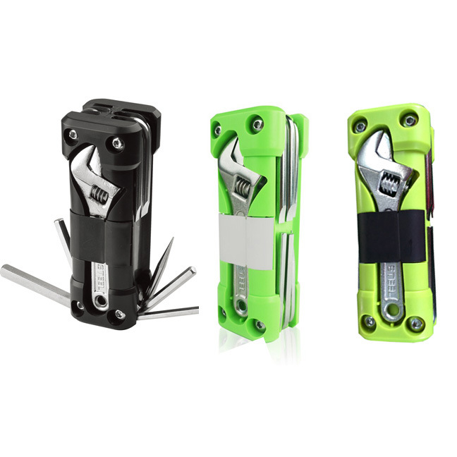 Green Compact 16-in-1 Bicycle & Motorcycle Repair Multi-Tool with Adjustable view 3