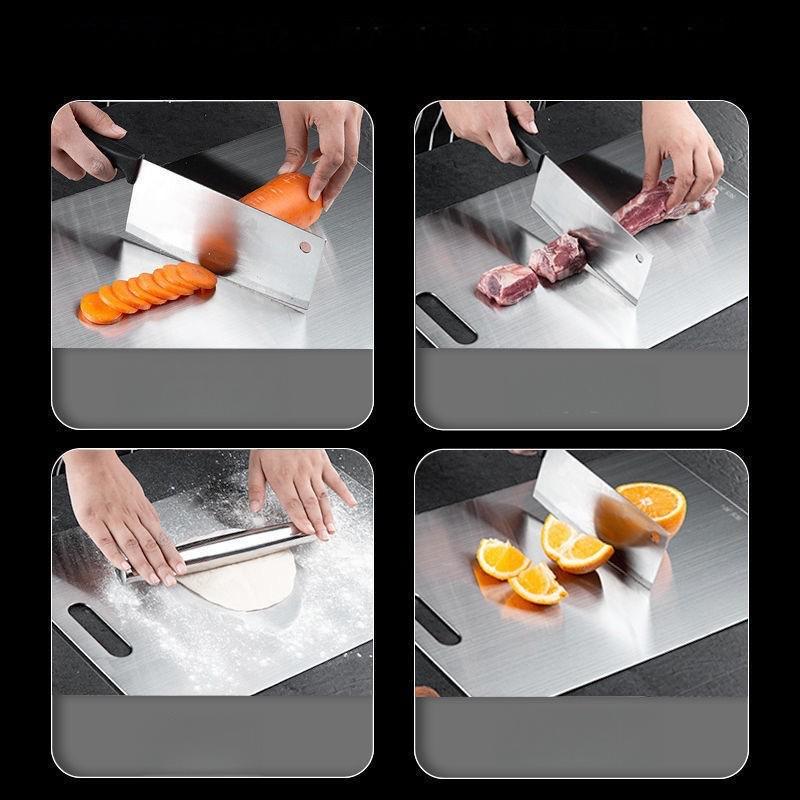 Dual-Sided Stainless Steel Chopping Board - Hygienic & Durable Kitchen Cutting view 4