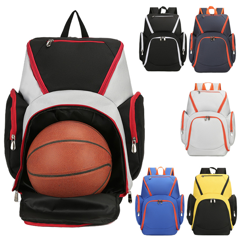 White Large Capacity Oxford Cloth Basketball Backpack - Waterproof Gym & view 3