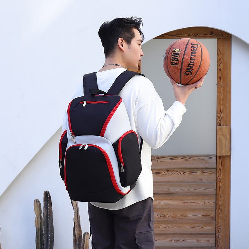 Black and yellow Large Capacity Oxford Cloth Basketball Backpack - Waterproof view 2