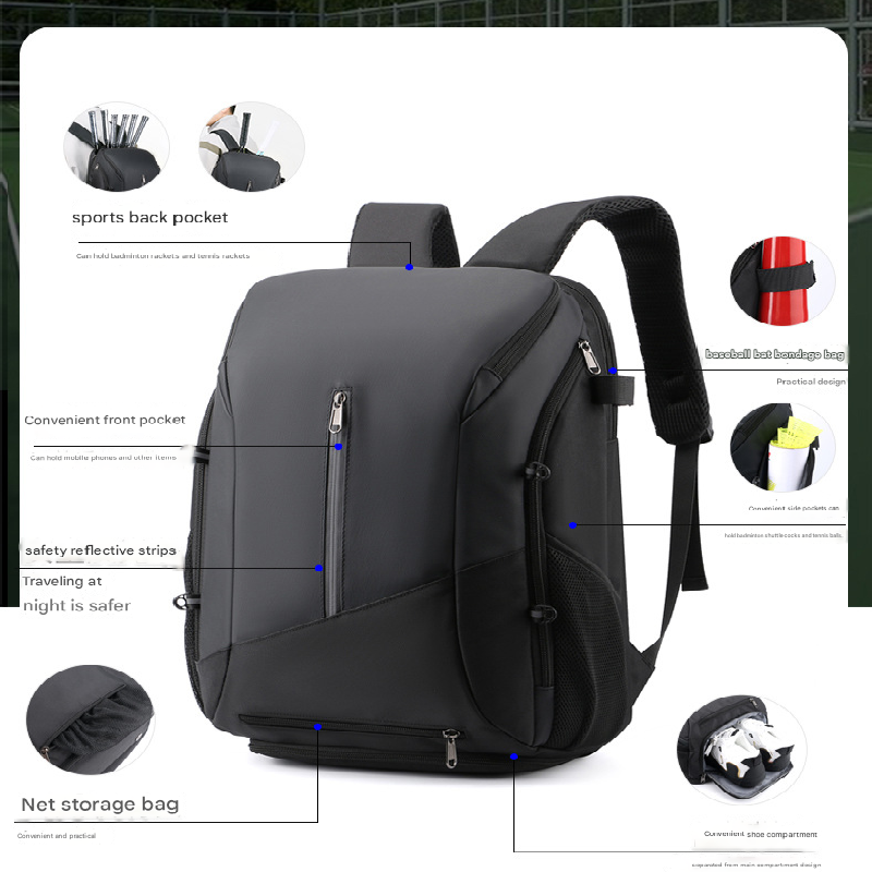 White and blue Multi-functional Sports Backpack for Men & Women - Waterproof view 2