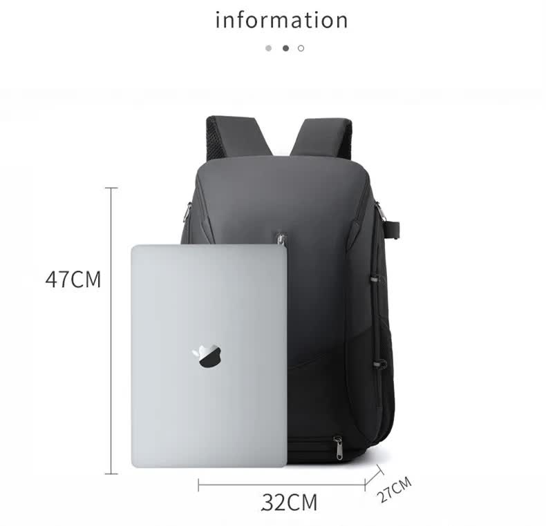 White and black Multi-functional Sports Backpack for Men & Women - Waterproof view 4