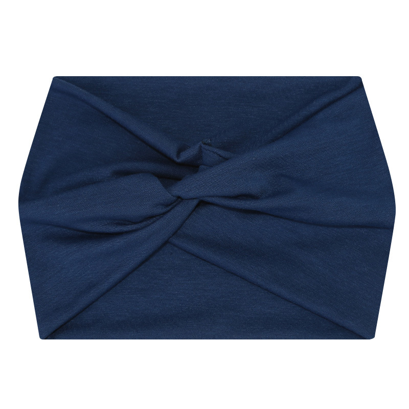 5-PCS Blue Women's Extra Wide Turban Headband - Elastic Yoga & Sports Hair Wrap — image 1