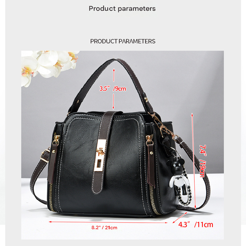 Pink Fashion Women's Bucket Bag - Summer Crossbody Shoulder Handbag with Keychain view 5