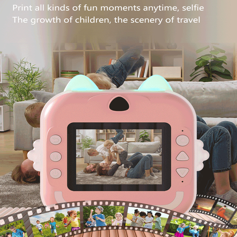 Blue cat Kids Instant Print Camera Zero Ink Digital Video Recorder with 32GB view 3