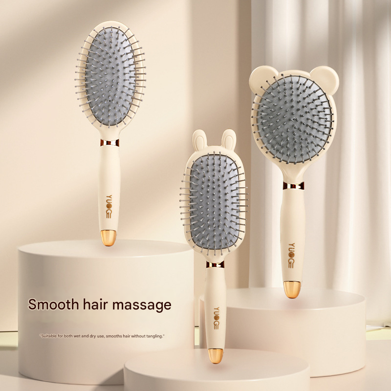 Little Bear Comb Soft Touch Air Cushion Hair Brush with Built-in Cleaning Claw view 3