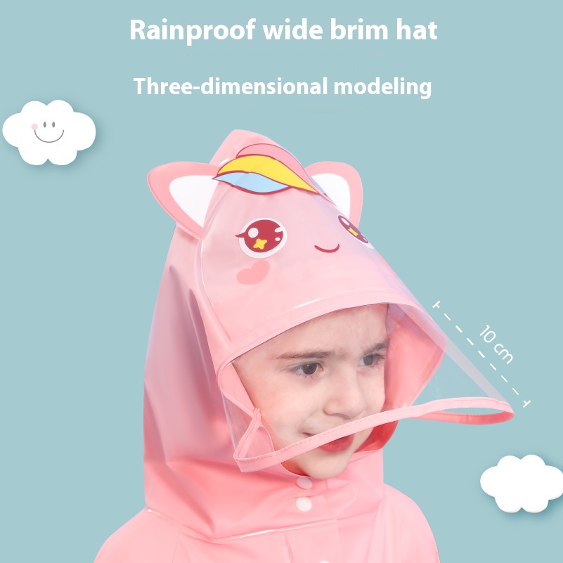 Yellow dinosaur Kids Waterproof Raincoat with Expandable Backpack Slot Hooded view 2