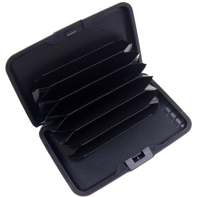 3-Pcs Golden Slim Aluminium Credit Card Holder RFID Blocking Wallet Hard Shell view 2