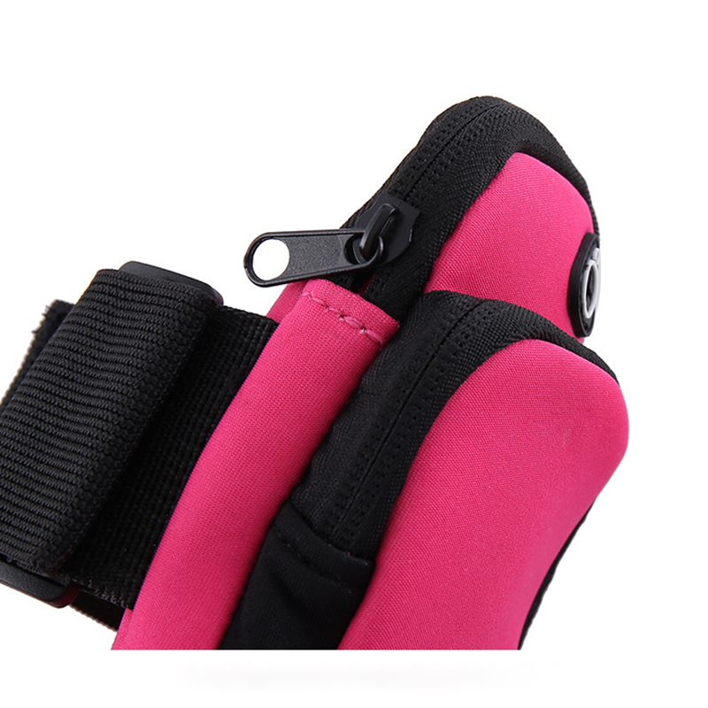 Orange Sports Running Armband Bag Water Resistant Phone Pouch with Dual Zipper view 3