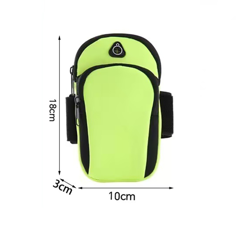 Green Sports Running Armband Bag Water Resistant Phone Pouch with Dual Zipper view 6